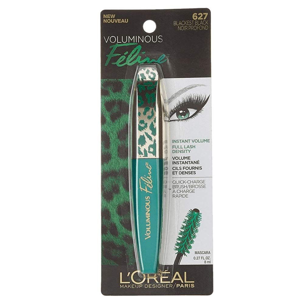 L&#39;Oreal Paris Cosmetics Voluminous Feline Washable Mascara, Blackest Black, 1 Tube