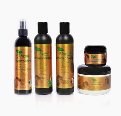 J&#39;Organic Solutions Kids Curl Care Kit - Leave-In Conditioner, Hair Moisturizer, Scalp Stimulator, Shampoo &amp; Conditioner for Kinky, Coily, Wavy Hair Types