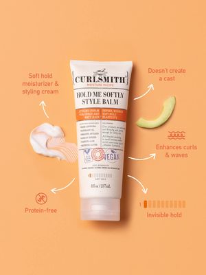 CURLSMITH - Hold Me Softly Style Balm - Vegan Soft Hold Styling Cream for Wavy and Curly Hair, Natural Look (2oz)