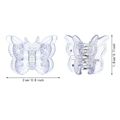 60 Pieces Mini Hair Claws Clip Butterfly Plastic Hair Claws Pins Clamps Hair Accessories for Girls and Women, Clear