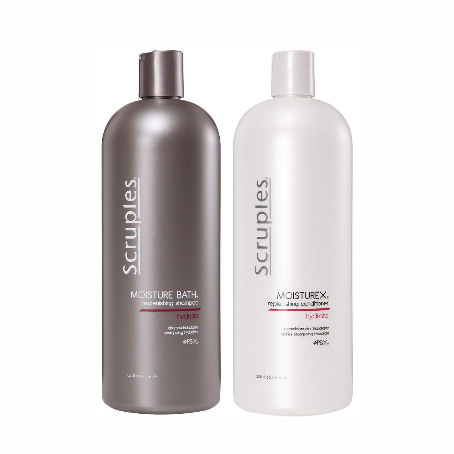 Scruples Moisture Bath Shampoo &amp; Moisturex Conditioner Set - Nourishing &amp; Moisturizing Duo for Dry, Frizzy Hair Repair (33.8 oz)