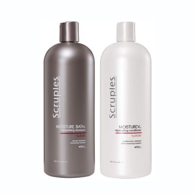 Scruples Moisture Bath Shampoo &amp; Moisturex Conditioner Set - Nourishing &amp; Moisturizing Duo for Dry, Frizzy Hair Repair (33.8 oz)