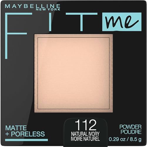 Maybelline Fit Me Matte + Poreless Pressed Face Powder Makeup &amp; Setting Powder, Natural Ivory, 1 Count