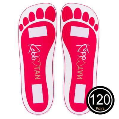 120 Pairs(240feets) Spray Tan Feet Pads in Pink For Sunless Spray Tanning