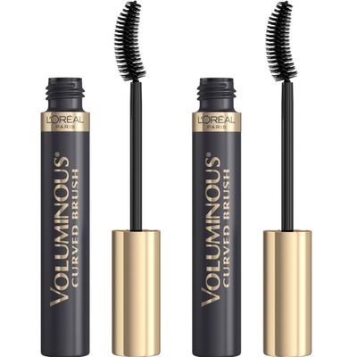 LOral Paris Makeup Voluminous Original Volume Building Mascara with Curved Brush, Black, 2 Count