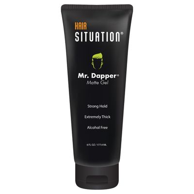 Hair Situation Mr. Dapper Matte Look - Extra Strong Firm Hold Hair Gel for Men, Made for All Hair Types, Anti-Humidity Shield, Anti-Frizz and Fly Away, Alcohol-Free, No Flake Formula 6 Fl Oz