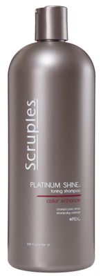 Scruples Platinum Shine Shampoo - Purple Toning Shampoo for Extending and Enhancing Blonde Hair - Cools Down Brassiness, Yellow &amp; Orange Hues - Moisturizing Violet Shampoo for All Hair Types (33.8 oz)