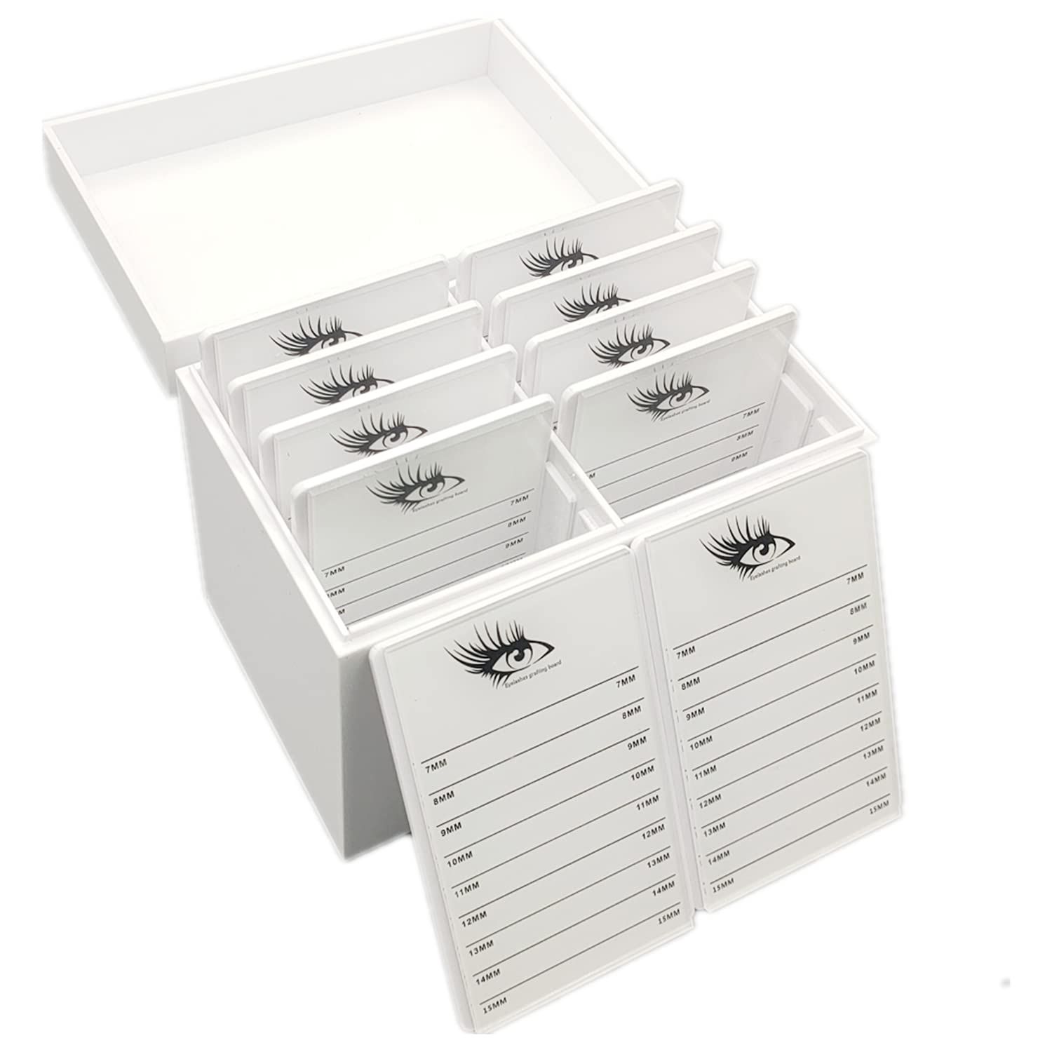 May healthbeauty 10 Layers Acrylic Eyelash Storage Box, Makeup Organizer False Eyelashes Glue Pallet Holder Grafting Extension Close-Packed Display