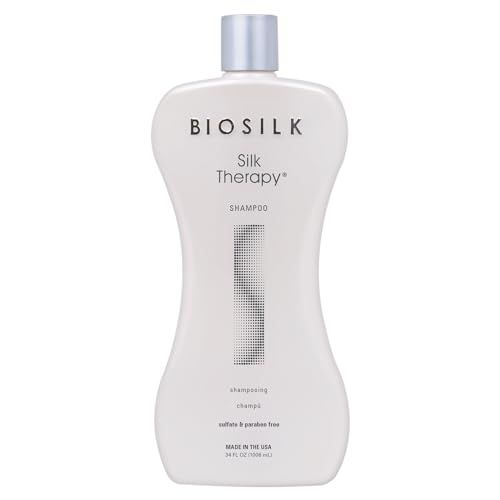 BioSilk Silk Therapy Shampoo, Gentle Hair Cleanser Delivers Healthy &amp; Shiny Hair, Great For All Hair Types, Sulfate, Paraben, &amp; Cruelty-Free, 34 Oz