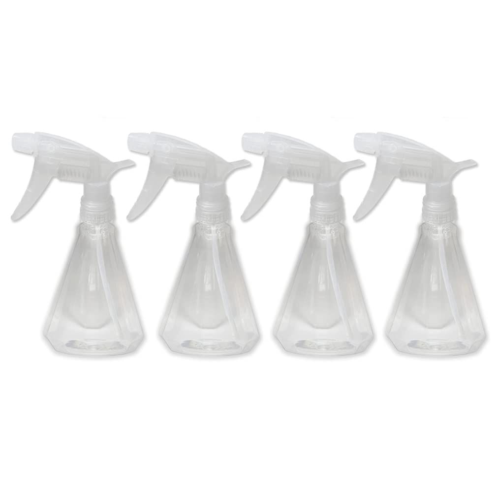 EZPRO USA Empty Plastic Spray Bottles 8 oz, Water Spray Bottle, Plant Mister, Adjustable Nozzle Spray for Hair Mist, Clear, Pack of 4