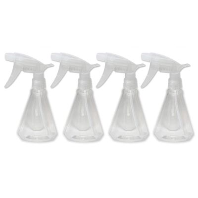 EZPRO USA Empty Plastic Spray Bottles 8 oz, Water Spray Bottle, Plant Mister, Adjustable Nozzle Spray for Hair Mist, Clear, Pack of 4