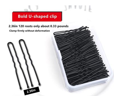 U Shaped Bun Wedding Bridal Black Hair Pins (Black-120Pcs)