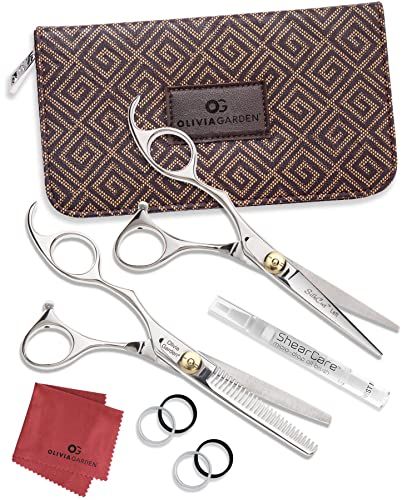Olivia Garden SilkCut Professional Hairdressing Left Handed Shear and Thinner Intro Case (5.75")
