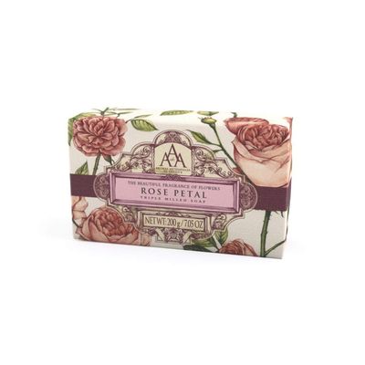 AAA Floral - Triple-Milled Luxury Soap Bar - Rose Petal - 200 g / 7 oz (SLS and Paraben Free)