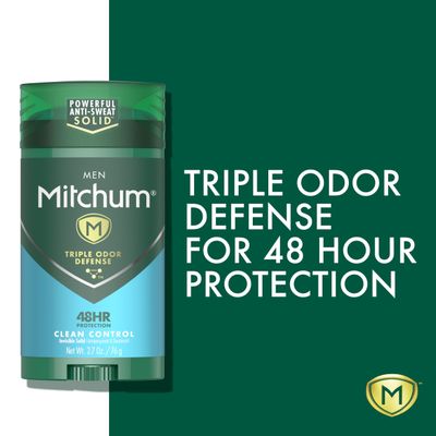 Mitchum Men Advanced Control, Clean Control Invisible Solid 2.7 oz (Pack of 6)