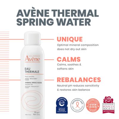 Avene Thermal Spring Water, Soothing Calming Facial Mist Spray for Sensitive Skin, 5 Fl Oz