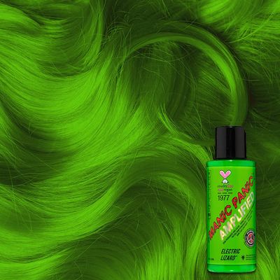 MANIC PANIC Electric Lizard Hair Color - Amplified - (2PK) Semi Permanent Hair Dye - Bright Neon Green Hair Color - Glows In Blacklight - Vegan, PPD & Ammonia-free For Coloring Hair for Men & Women