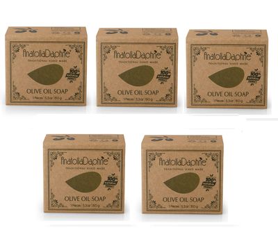 Olive Oil Soap Bar - Handmade 100% Pure Natural &amp; Vegan (5 Bars)