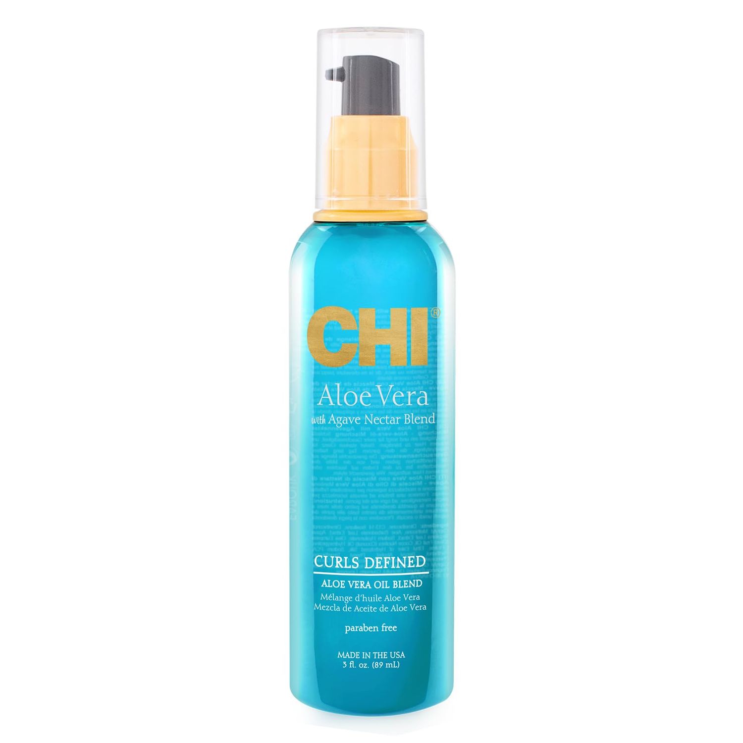 CHI Aloe Vera Oil, Add Strength, Shine &amp; Moisture To Weak Hair, For Curly Hair Types, Sulfate, Paraben, &amp; Cruelty-Free, 3 Oz.