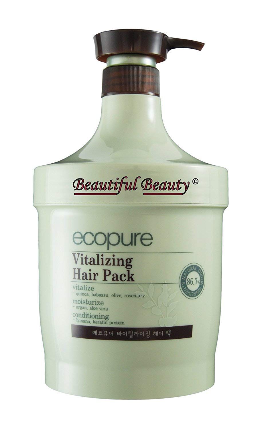 ECOPURE VITALIZING Hair Pack 1000ml - Natural Origin Ingredients 86.7%