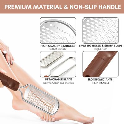 Makartt Foot File: Colossal Foot Scrubber Metal Foot Spa Pedicure Tools Callus Remover for Feet Dead Skin Care Removers Scraper Professional Rasp Callus Shaver Removal