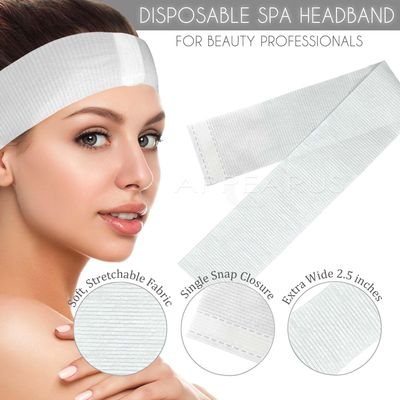 APPEARUS 100 Ct. Disposable Spa Facial Headbands with Convenient Closure