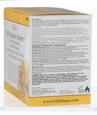 GiGi All Purpose Honee Microwave Kit for Hair Removal, Complete System for Salon & At-Home Use, 8 oz Wax, Applicators & Muslin Strips, Effective & Gentle, 1-pack