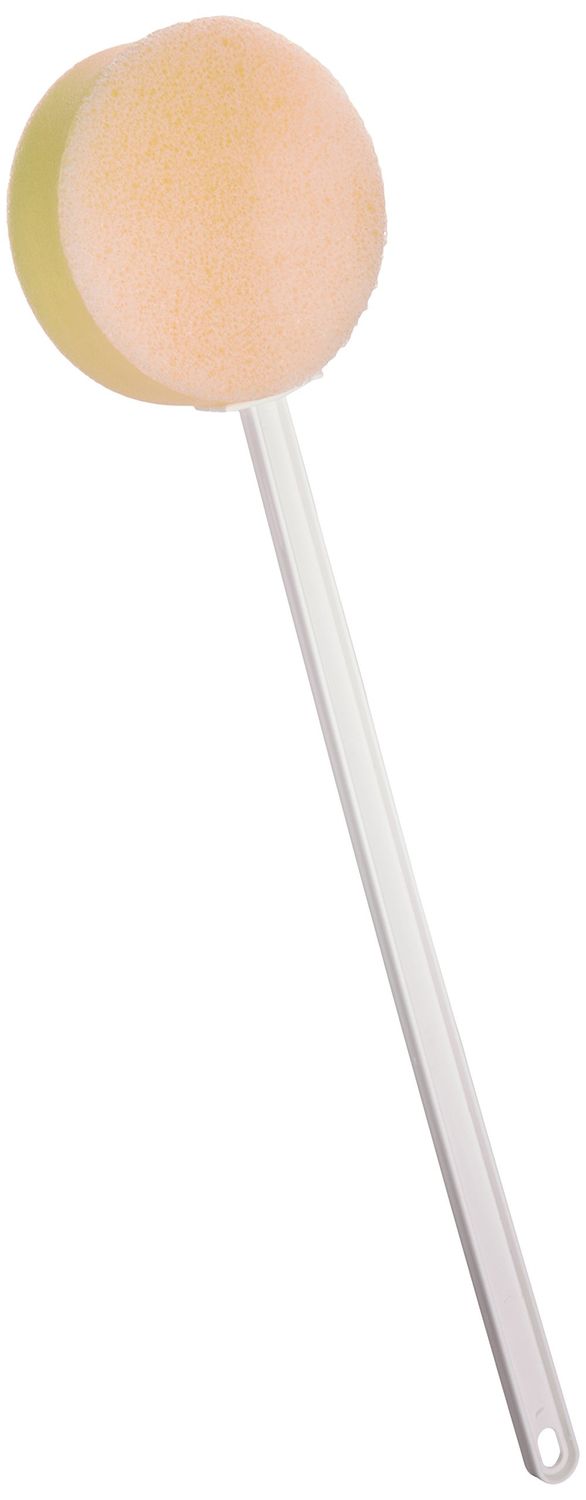 Sammons Preston Long Scrub Sponges, 22.5&quot; Long Handled Washer &amp; Scrubber Tool with Polyfoam Round Sponge &amp; Loofah On One Side, Bath &amp; Shower Cleaning Aid, Extended Reacher for Limited Range of Motion