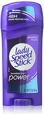 Lady Speed Stick Deodorant 2.3 Ounce Powder Fresh Invisi Dry (68ml) (2 Pack)