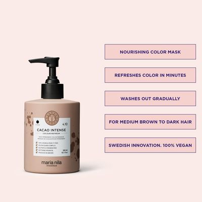 Maria Nila Color Refresh Cacao Intense, 10.1 Fl Oz / 300 ml, Brown Color Bomb, Semi-Permanent Pigments, 100% Vegan &amp; Sulfate/Paraben free