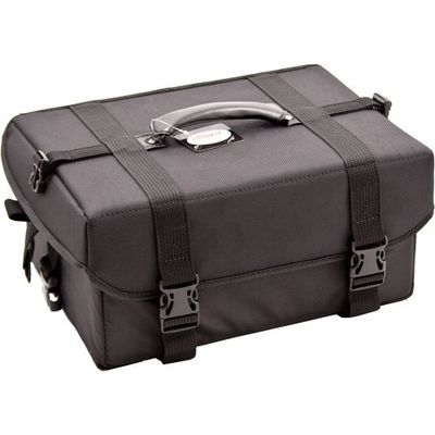 Sunrise Soft-Sided Professional Makeup Case with 4 Extendable Trays, Black Nylon