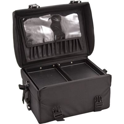 Sunrise Soft-Sided Professional Makeup Case with 4 Extendable Trays, Black Nylon