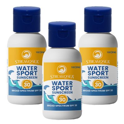 SPF 30 Mineral Sunscreen Biodegradable &amp; Reef Safe | 1 Fl oz Travel Size Pack of 3 | Paraben Free Non Greasy &amp; Moisturizing Mineral Sunscreen For Face and Body Against UVA &amp; UVB by Stream2Sea