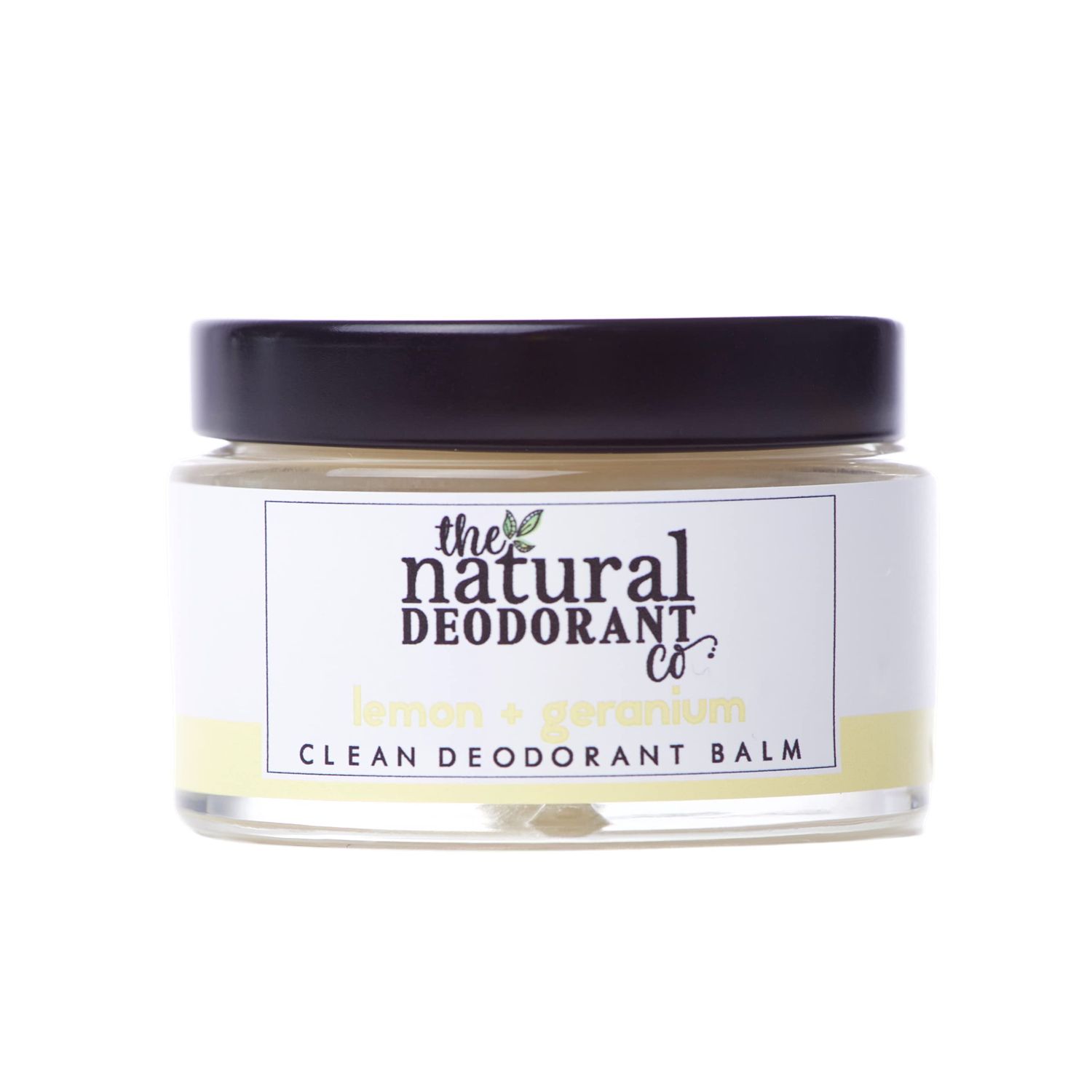 The Natural Deodorant Co, Clean Deodorant Balm Lemon &amp; Geranium 55g, Aluminium Free, Plastic Free, All Day Protection