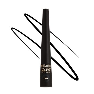 Milani Stay Put Matte 17HR Liquid Eyeliner - Black Matte (0.09 Fl. Oz.) Vegan, Cruelty-Free Liquid Eyeliner - Line &amp; Define Eyes with High Pigment Shades for Long-Lasting Wear