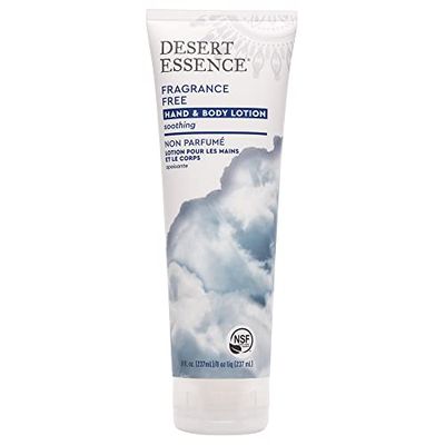 Desert Essence Fragrance Free Hand &amp; Body Lotion - 8 Fl Ounce - Soothing - Aloe Vera - Shea Butter - Green Tea - Coconut Oil - Jojoba Oil