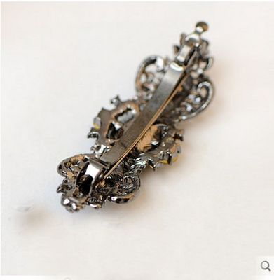 Suoirblss Vintage Chic Metal Crystal Bowknot Hair Clips Hair Pin Hair Barrettes Hair Accessories Women Fashion Retro Rhinestones Flowers Hair Catch (B#)