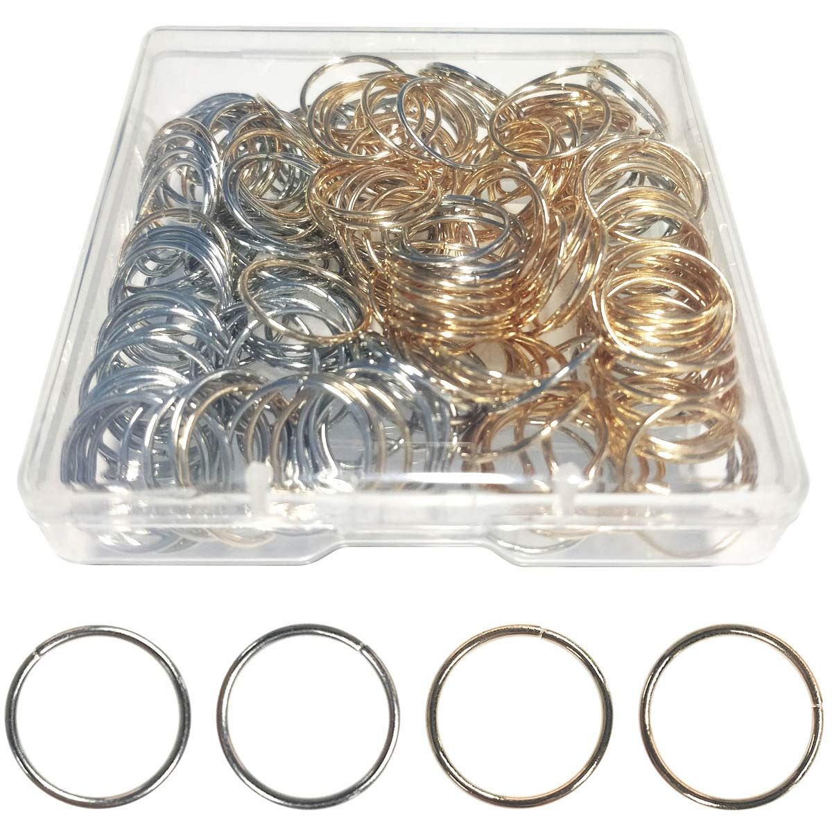 200 PCS Hair Braid Rings Hair Hoops Braid Hair Clip Accessories for Women and Girls Dreadlocks, 2 Color(Gold and Sliver)