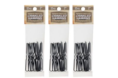 Amish Valley Products Hairpins 36 Count Crinkled Heavy Duty Stainless Steel Handmade Hair Pin Use in place of Hair Clips Barrettes Bobby Pins Snag-less (2 Inch, Stainless Steel)
