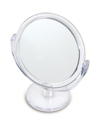 Danielle Creations 6.75-Inch Double Sided Vanity Makeup Mirror with Ultra Vue Glass, 12x Magnfication, Clear Acrylic