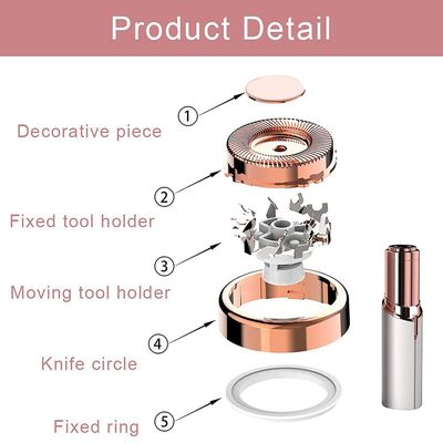 Facial Hair Remover Replacement Heads, for Flawless Women Lip Soft Touch, Chin, and Cheeks Cleaning as Seen on TV 18K Gold-Plated Rose Gold 4 Count