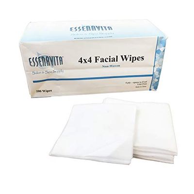 4x4 esthetic wipes non woven 4 ply facial wipes for salon spa use 200 Count (Pack of 1)