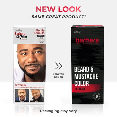 Godefroy Barbers Choice 3 Application Beard and Mustache Dye For Men, 6 weeks of Cover For Gray Facial Hair, Jet Black