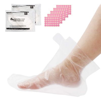 Segbeauty Paraffin Baths Liners for Feet, 200 Counts Thermal Foot Liners, Foot Covers with 200 Stickers for Snug Closure, Wax Bath Foot Bags for Paraffin Wax Machine Large