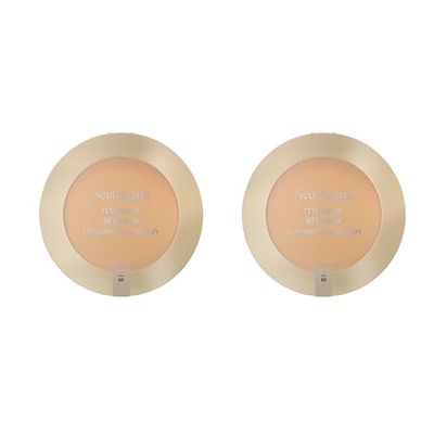 Neutrogena Mineral Sheers Compact Powder Foundation, Lightweight &amp; Oil-Free Mineral Foundation, Fragrance-Free, Tan 80,.34 oz (Pack of 2)