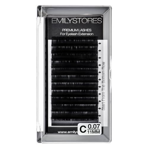 EMILYSTORES Eyelash Extensions 0.07mm Thickness C Curl Length 11mm Easy Fan Eye Lashes For Lash Extensions(0.07,C,11mm)