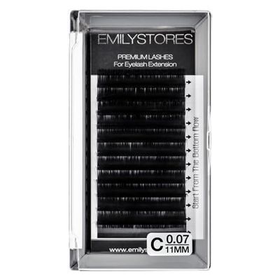 EMILYSTORES Eyelash Extensions 0.07mm Thickness C Curl Length 11mm Easy Fan Eye Lashes For Lash Extensions(0.07,C,11mm)