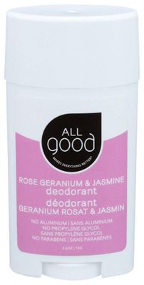 All Good Aluminum Free Deodorant Stick - Natural Deodorant w/Shea Butter &amp; Aloe Vera, Bio-Active Formula, Vegan, Underarm Odor Protection for Men &amp; Women (Rose Geranium &amp; Jasmine)