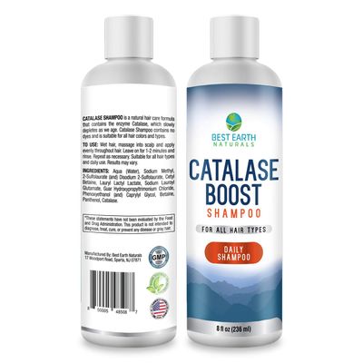 Best Earth Naturals Catalase Formula Shampoo to Support Hair Vitality and Hair Health for Women and Men - 8 fl. oz