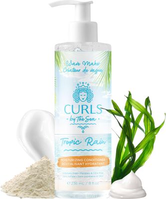 Curls by the Sea Tropic Rain Moisturizing Conditioner for Curly Hair - Sea Salt Conditioner w/Marine Plant, &amp; Amino Acids for Beach Hair Waves - Curly &amp; Wavy hair Conditioner, 236ml (8fl.oz)